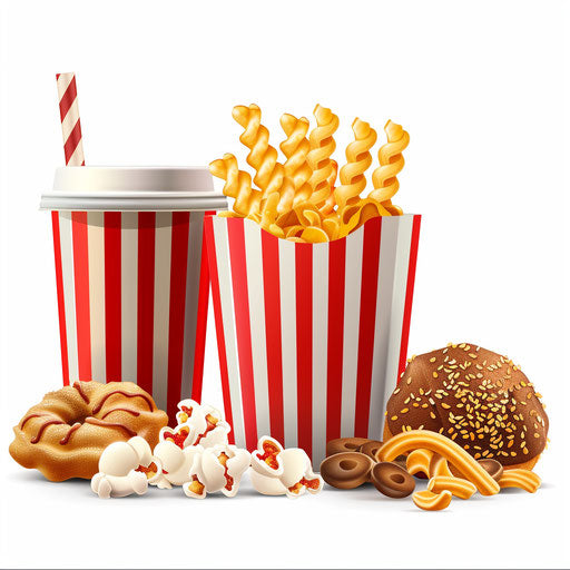 Realistic snack illustration with flat white background