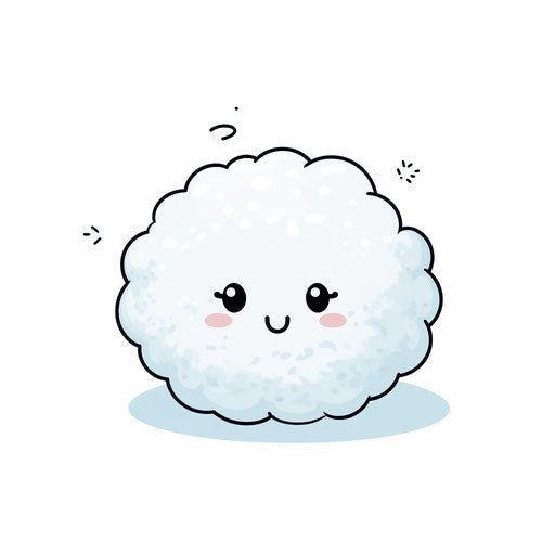 Snowball illustration in the Minimalist style, on white background