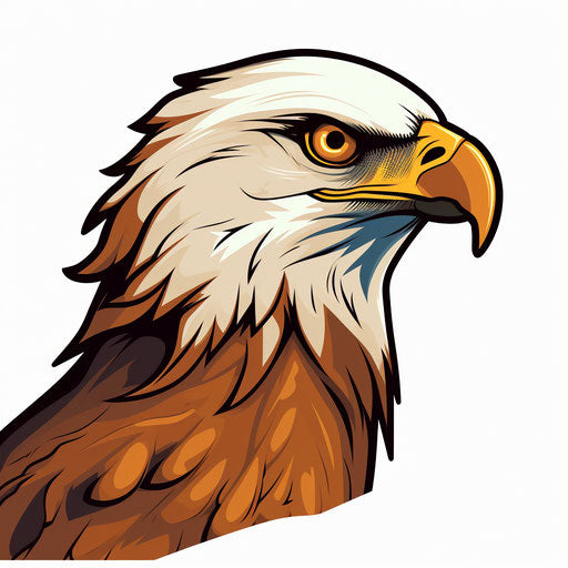 Minimalist style eagle illustration, on white background