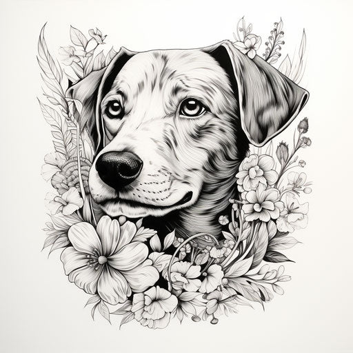 Black and white dog design for a dog lover
