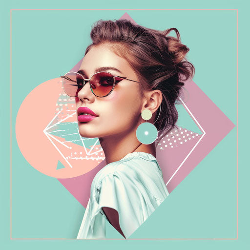Chic, fashion-forward photo logo with pastel background, stylish elements