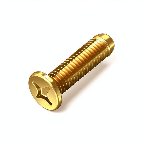 Minimalist style screw clipart on white background