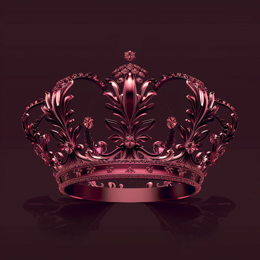 Flat maroon background supporting queen crown clipart