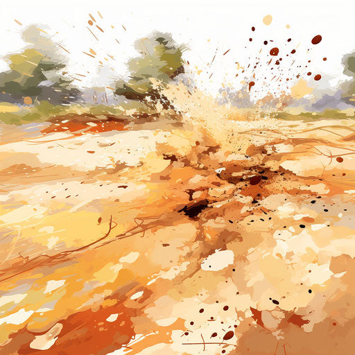 Impressionistic style ground clipart on white background