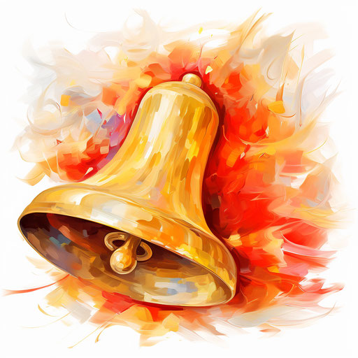 Christmas bell in Impressionistic Art style on white background