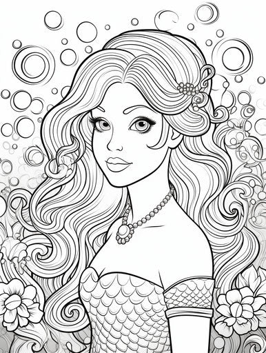 Barbie mermaid coloring pages for adults