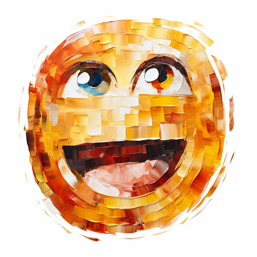Emoji clipart in the style of Oil painting, on a white background
