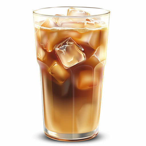 Photorealistic iced coffee clipart on flat white background