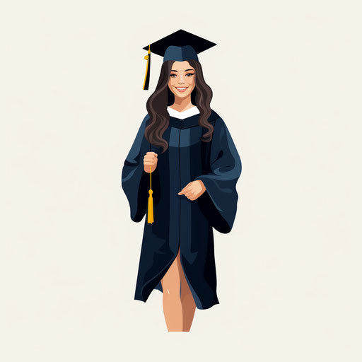 2024 Graduation Clipart in Minimalist Style
