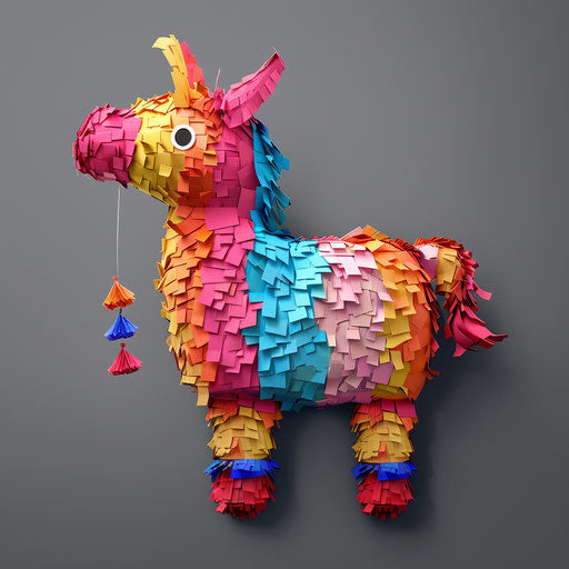 Realistic pinata on slate grey background