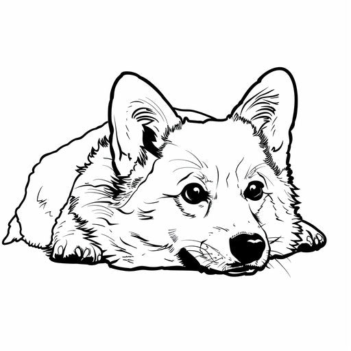 Corgi ready to be colored