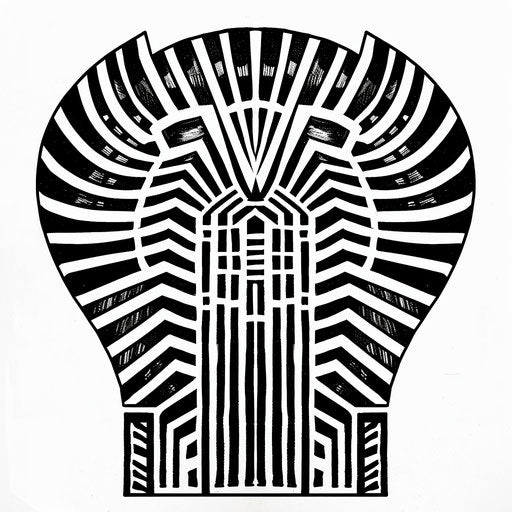 Simple tattoo sketch of a Kalinga pattern in a flat clipart style using only black ink