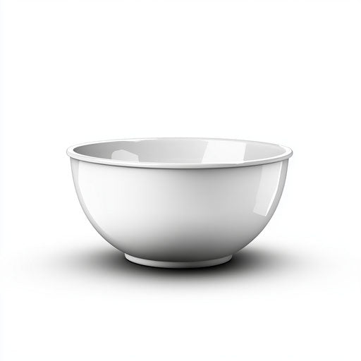 3D Mixing Bowl on flat white background, isolated clipart
