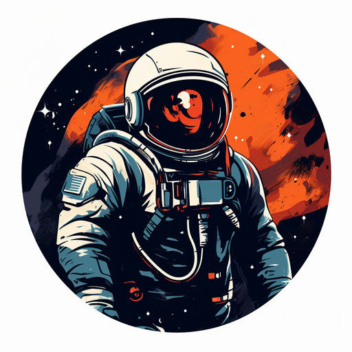 Astronaut High-Contrast on White Background