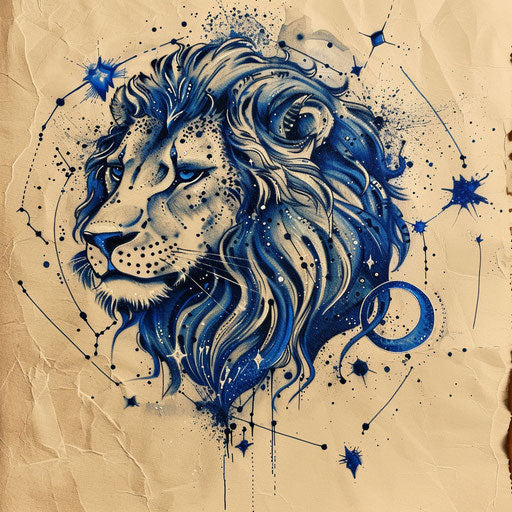 Artistic sketch of Leo constellation, clipart style
