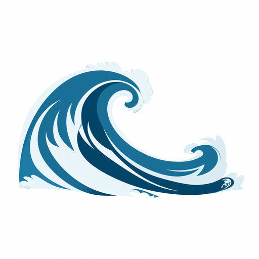 Minimalist wave clipart on white background