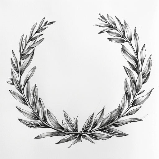 Sketch of a Grecian laurel wreath, a symbol of victory