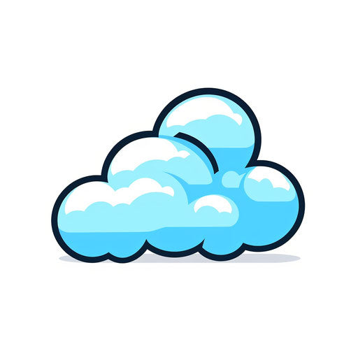 Cartoon cloud in Minimalist style, on white background