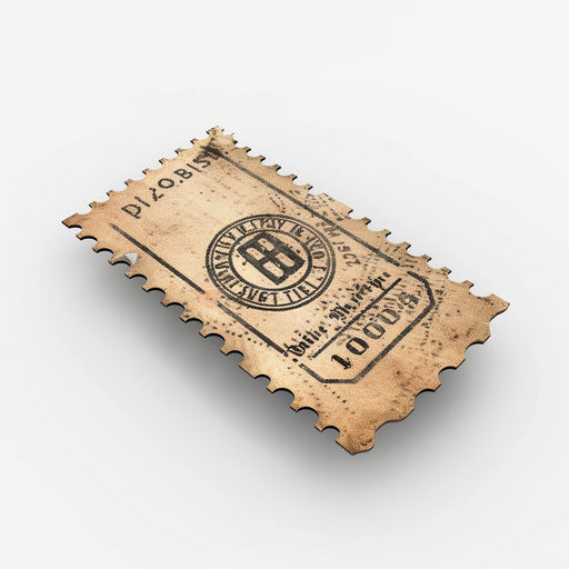 Stamp clipart in photo realistic style on flat white background