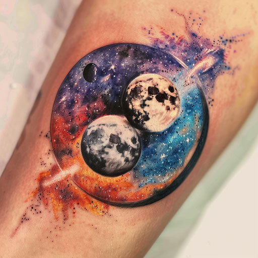 Realistic fusion of yin and yang in a cosmic galaxy