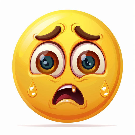 Sad and exhausted face on white background