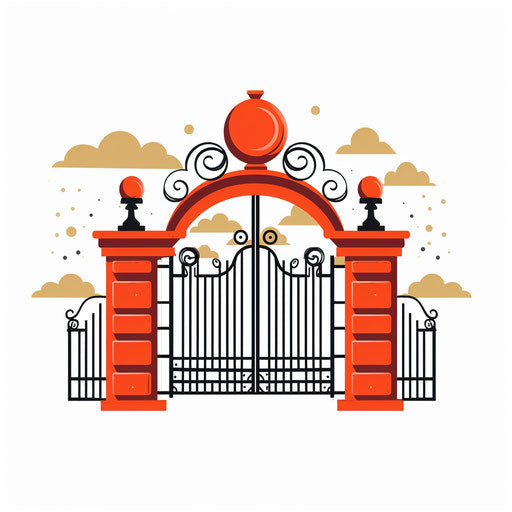 Gate clipart in Minimalist style, on white background