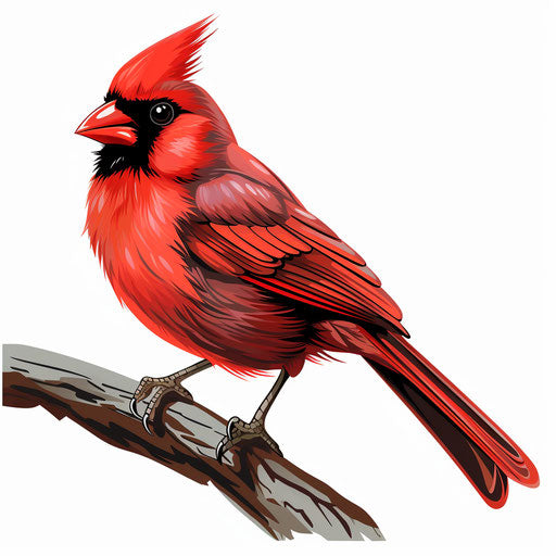 Cardinal illustration in the style of Chiaroscuro Art on white background