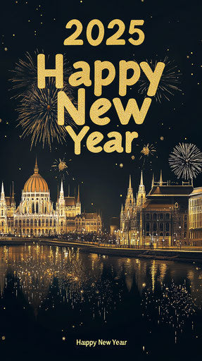 Bright Happy New Year Card Greeting NYE Graphics Collection