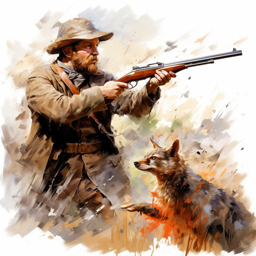 Hunting clipart in the style of oil painting