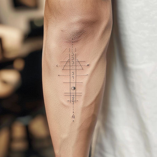 Subtle Mayan numeric system tattoo