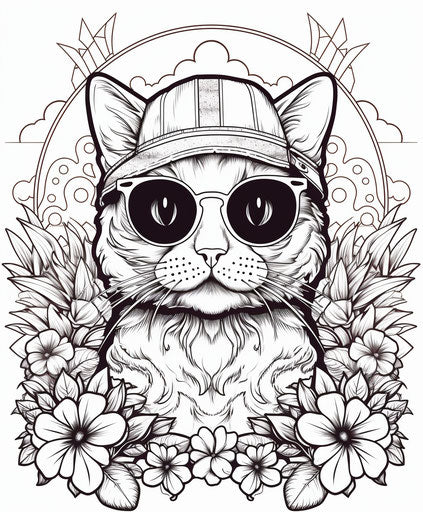 Cute cats colorbynumber | punk rock cat coloring page