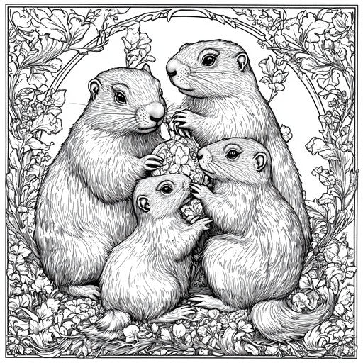 Relaxing Groundhog Coloring Page Coloring Pages