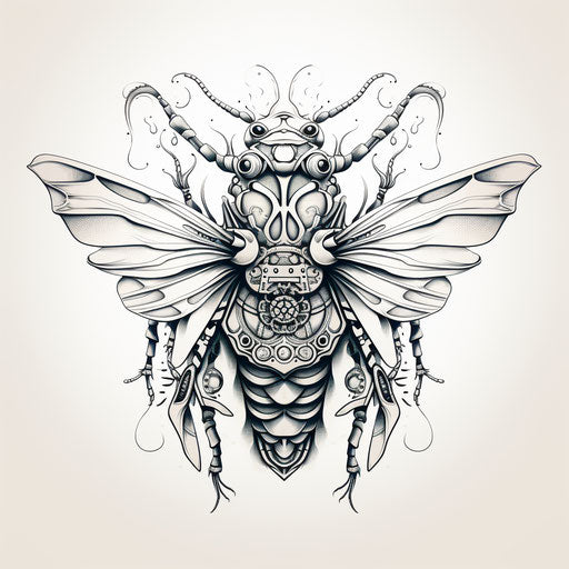 Insect for coloring with precisionist lines and shapes