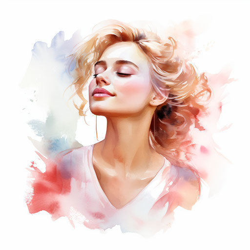 Shoulder illustration in the style of Watercolor Art, on white background