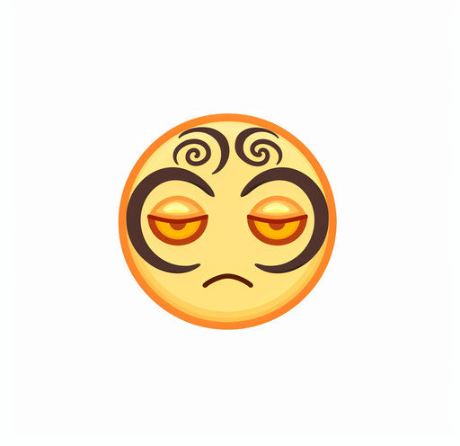 Yellow emoticon with dark eyes and elongated nose