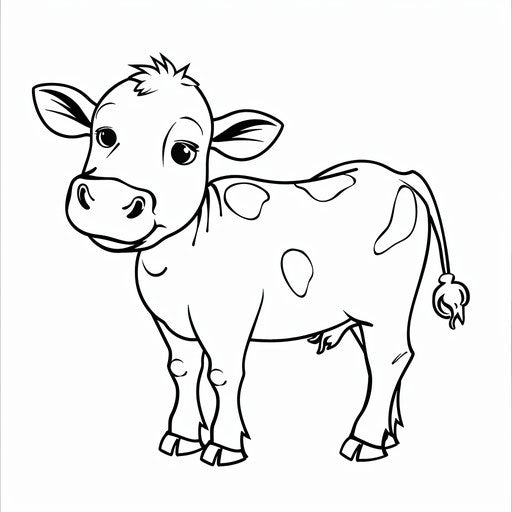 Coloring a cow for kids