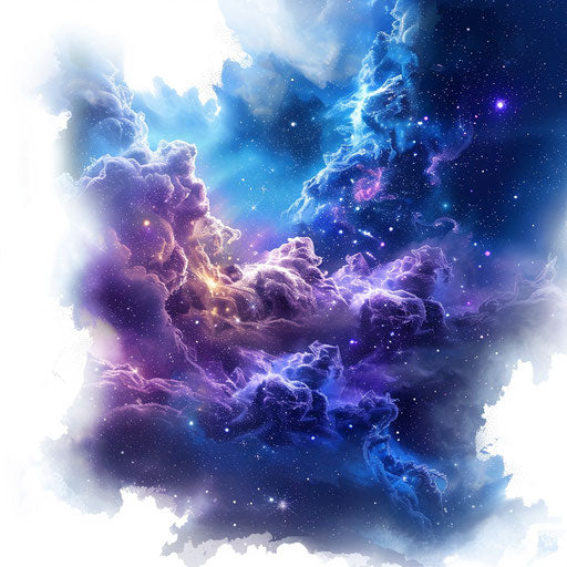 Realistic night sky illustration on flat white backdrop