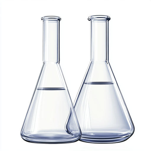 Realistic clipart of beakers, high resolution, isolated