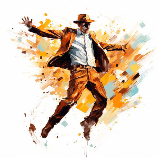 Jumping clipart in the style of Impressionistic Art, on white background