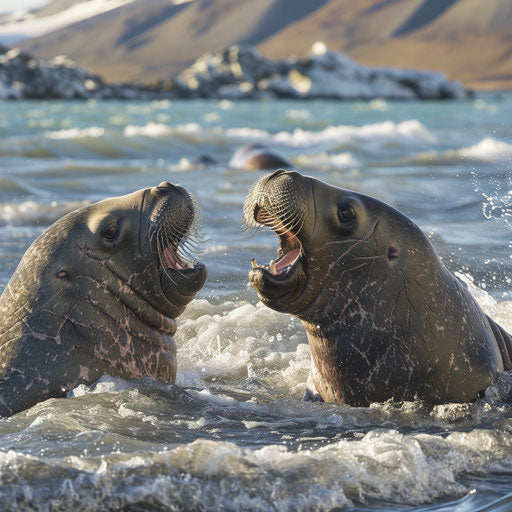 Dynamic interaction of a seal family in their natural habitat