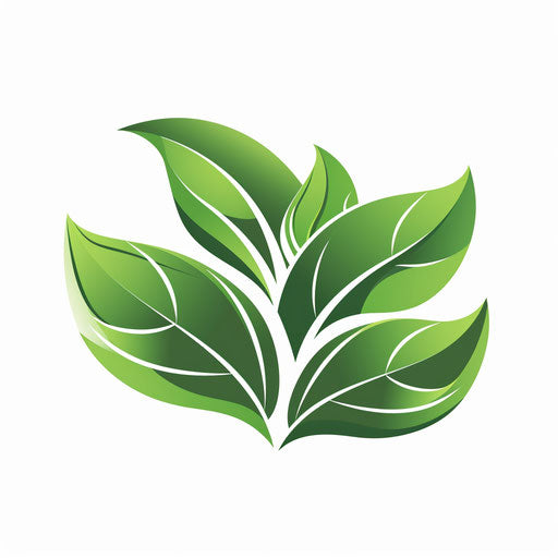Company logo with green leaf motifs and eco-friendly colors, on a natural white background