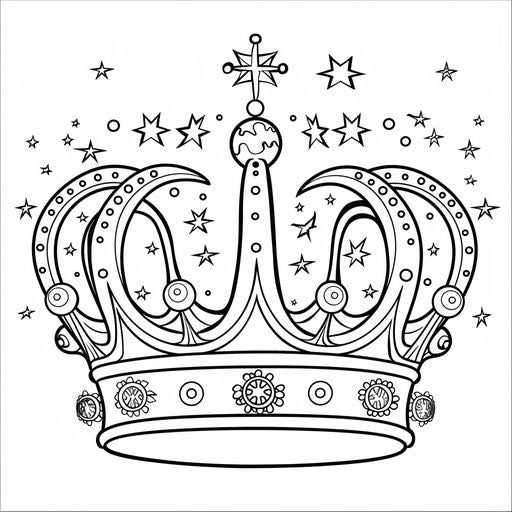 Crown with large, simple jewels and stars, perfect for young kids