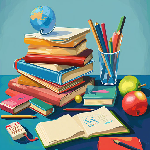 Realistic clipart image on flat random color background