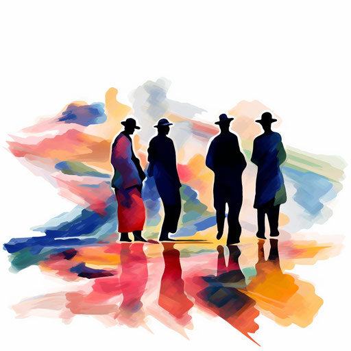 Collaboration illustration in the style of Impressionistic Art