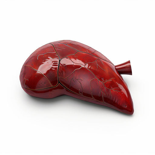 Realistic liver clipart with flat white background