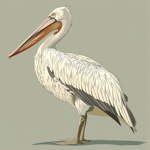 Realistic pelican illustration on random background