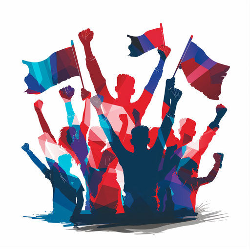 Realistic democracy clipart with dynamic shadows