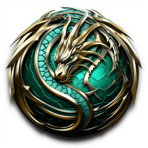 Metal dragon icons in intricate pencil style, UHD image