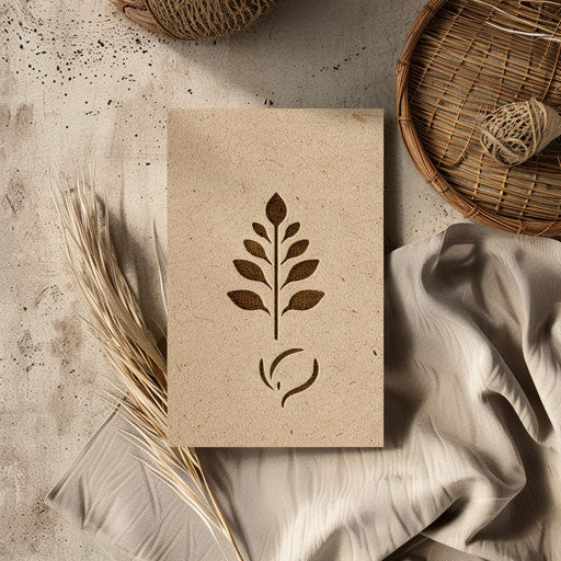 Online logo with rustic design and natural colors on kraft paper background