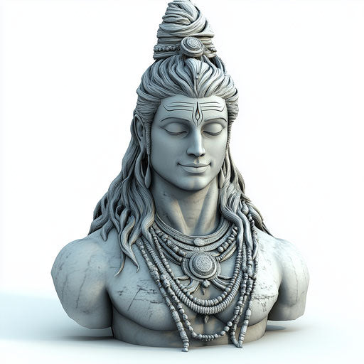 3D shiva in photorealistic style on flat white background